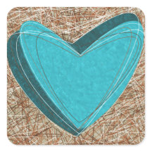Sticker with a lovely turquoise heart