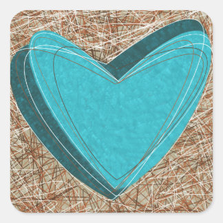 Sticker with a lovely turquoise heart