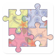 Sticker with autism symbol wareness