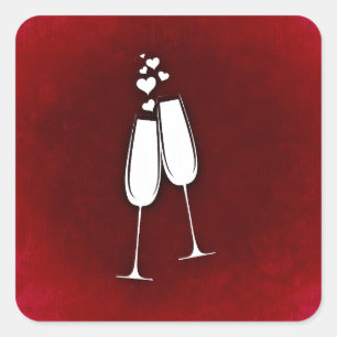 Sticker With Champagne Glasses
