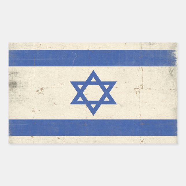 Sticker with Cool Distressed Israel Flag (Front)