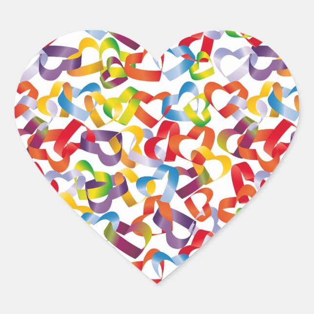 Sticker with decorative seamless with 3D hearts (Front)