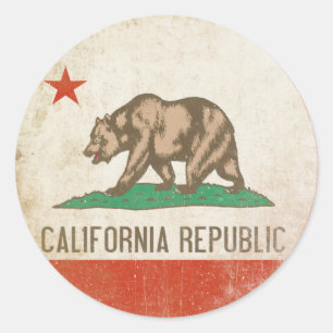 Sticker with Distressed California Republic Flag
