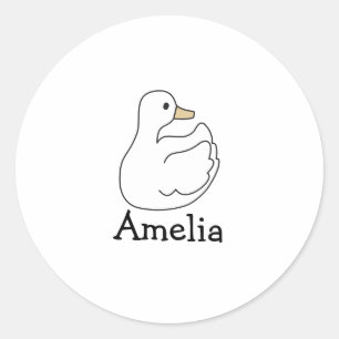Sticker with duck drawing and name