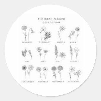 sticker with each month's flower