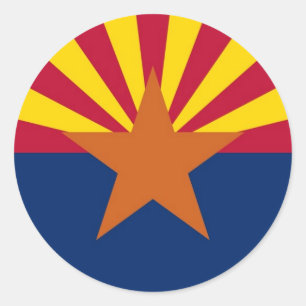 Sticker with Flag of Arizona