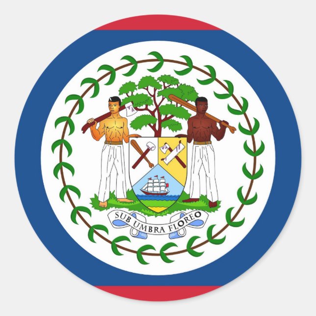 Sticker with Flag of Belise (Front)