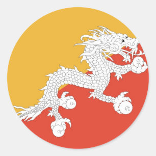 Sticker with Flag of Bhutan