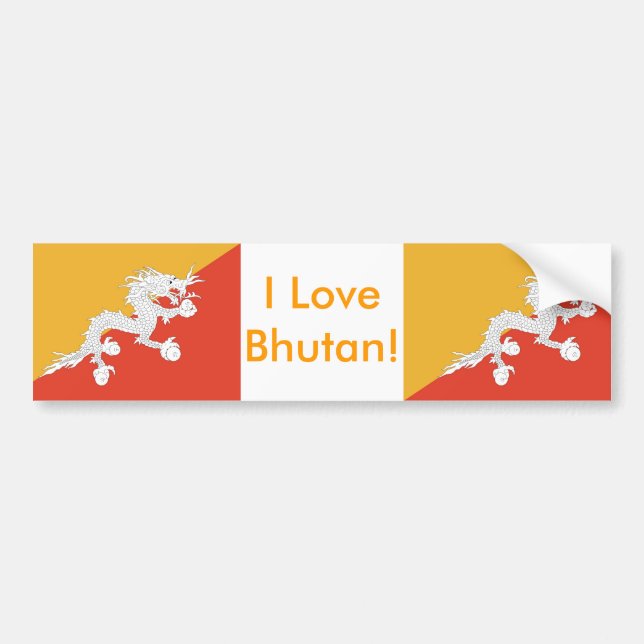 Sticker with Flag of Bhutan (Front)