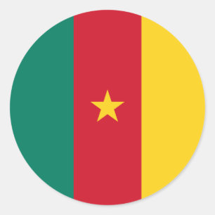 Sticker with Flag of Cameroon