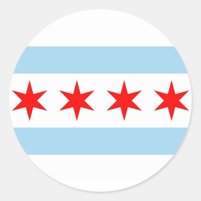 Sticker with Flag of Chicago, Illinois (Front)