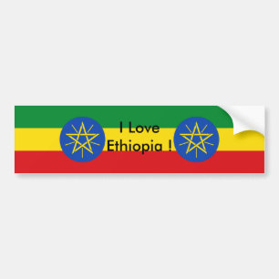 Sticker with Flag of Ethiopia