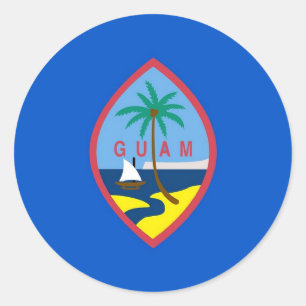 Sticker with Flag of Guam