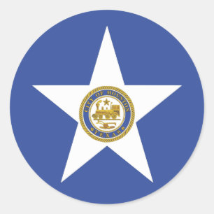 Sticker with Flag of Houston, USA