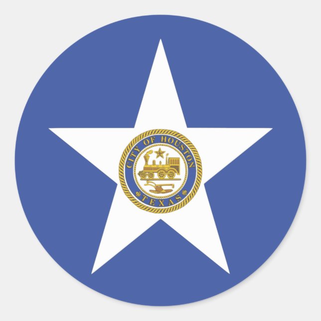 Sticker with Flag of Houston, USA (Front)