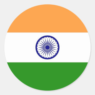 Sticker with Flag of India