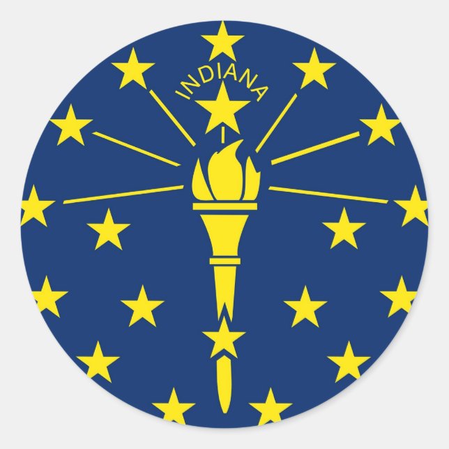 Sticker with Flag of Indiana (Front)
