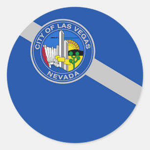 Sticker with Flag of Las Vegas, USA