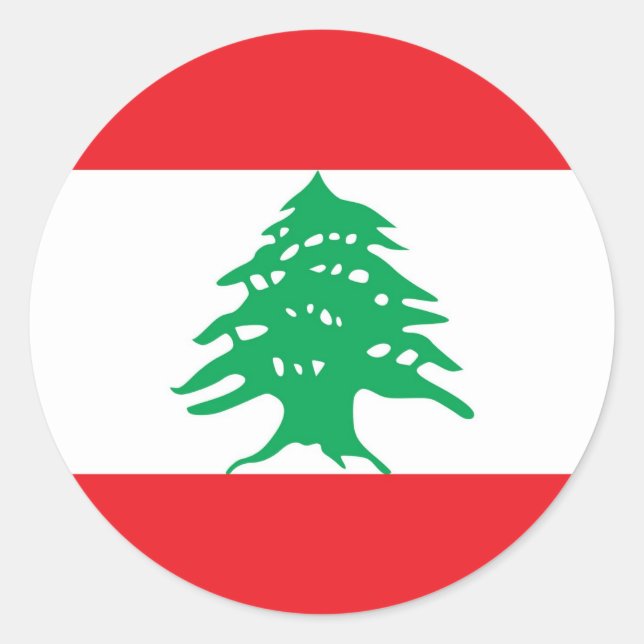 Sticker with Flag of Lebanon (Front)