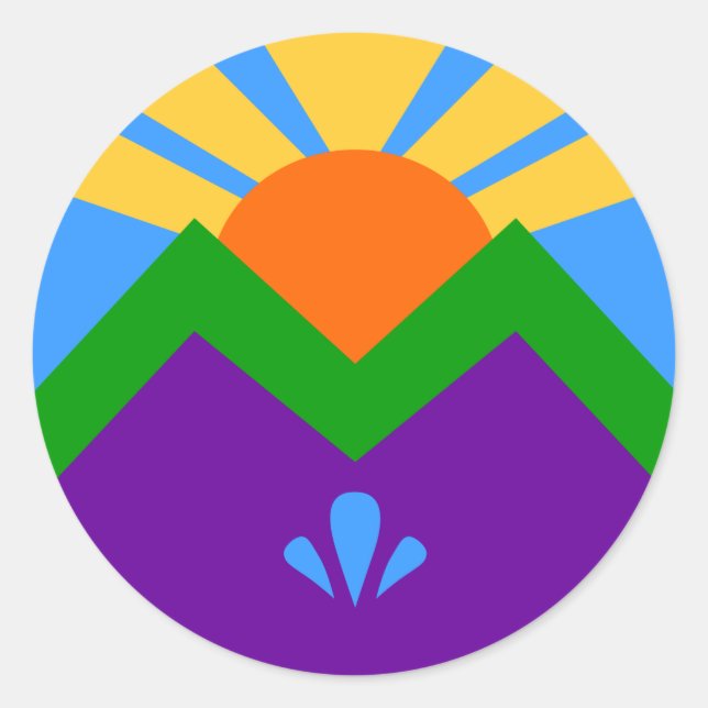 Sticker with Flag of Manitou Springs, Colorado (Front)