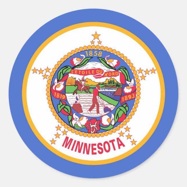 Sticker with Flag of Minnesota (Front)