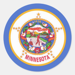Sticker with Flag of Minnesota