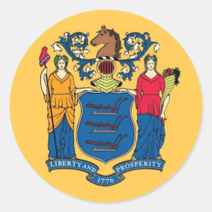 Sticker with Flag of New Jersey