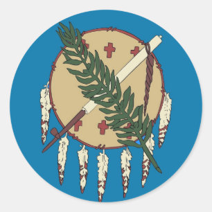 Sticker with Flag of Oklahoma