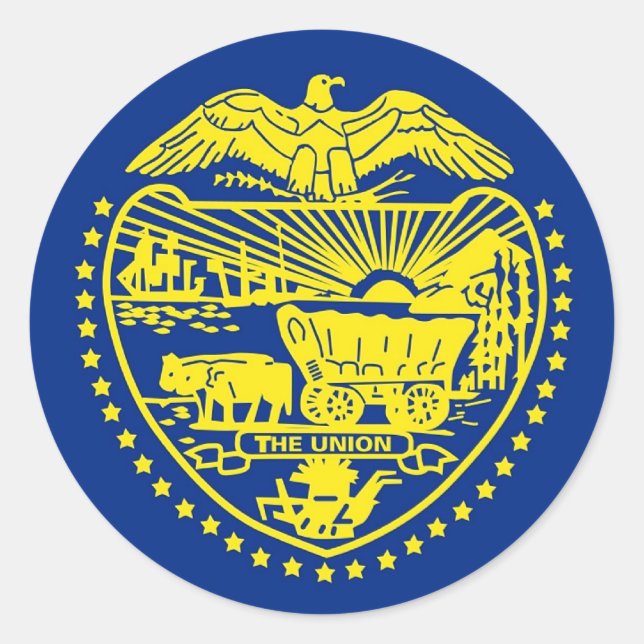 Sticker with Flag of Oregon (Front)
