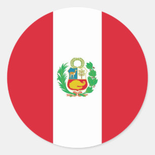 Sticker with Flag of Peru