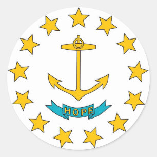 Sticker with Flag of Rhode Island
