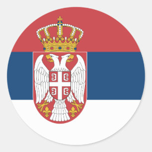 Sticker with Flag of Serbia