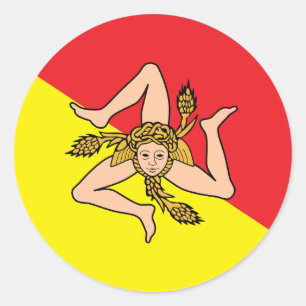 Sticker with Flag of Sicily, Italy
