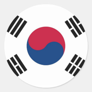 Sticker with Flag of South Korea