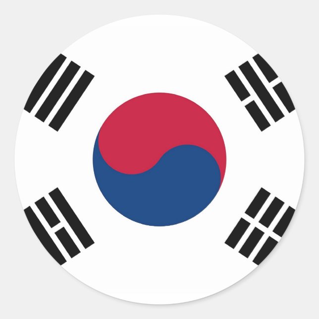 Sticker with Flag of South Korea (Front)