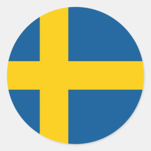 Sticker with Flag of Sweden