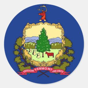 Sticker with Flag of Vermont