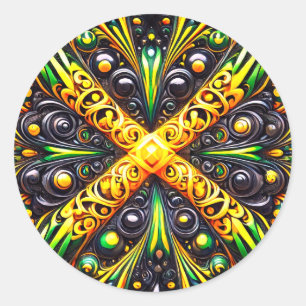 Sticker with Jamaican Colours Design