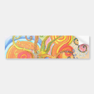 Sticker with Psychedelic Colourful Tree Design