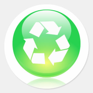 Sticker with recycle icon design.