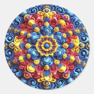 Sticker with Romanian Colours Design