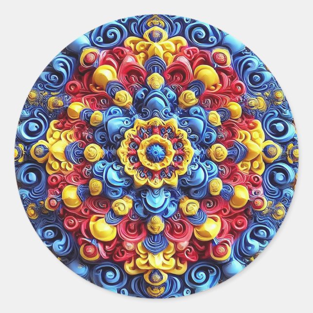 Sticker with Romanian Colours Design (Front)