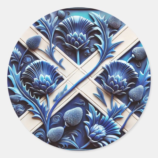 Sticker with Scottish Thistles Design (Front)