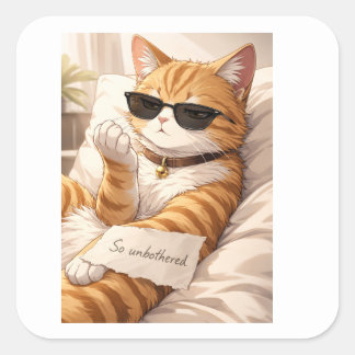 StickerFAFO – So Unbothered Cat Square Sticker