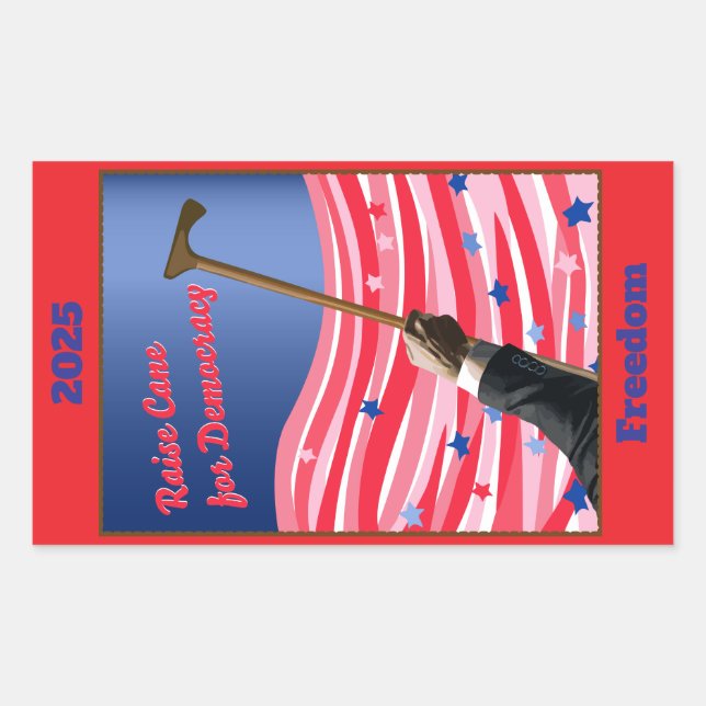 StickerRaise Cane Democracy Rectangular Sticker (Front)