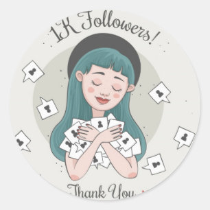 stickers 1k followers thank you