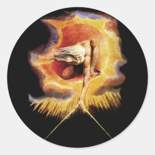 Stickers: Ancient of Days - William Blake Classic Round Sticker