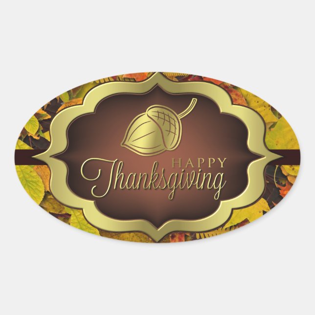 Stickers - Autumnal Happy Thanksgiving (Front)