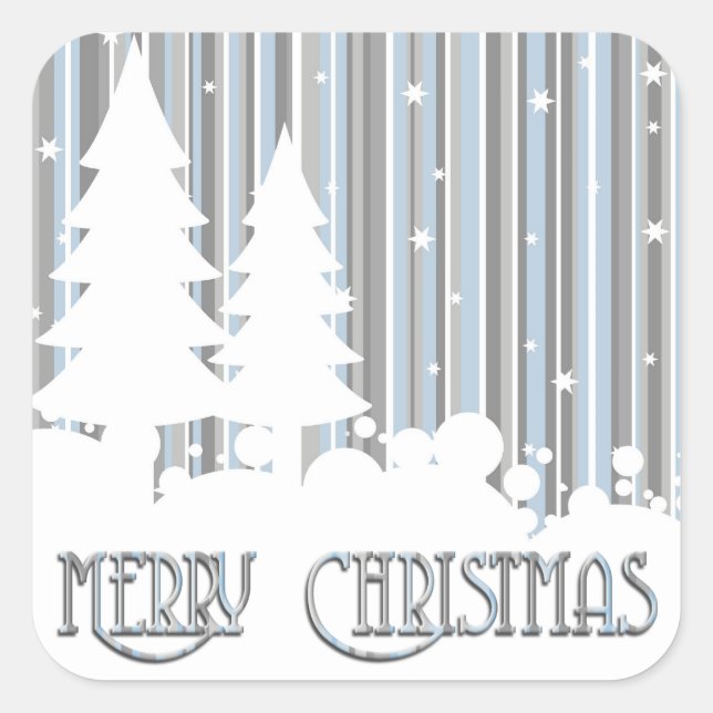 Stickers - Blue & Grey - Stars & Snow (Front)