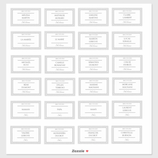Stickers brand place Wedding (Sheet)